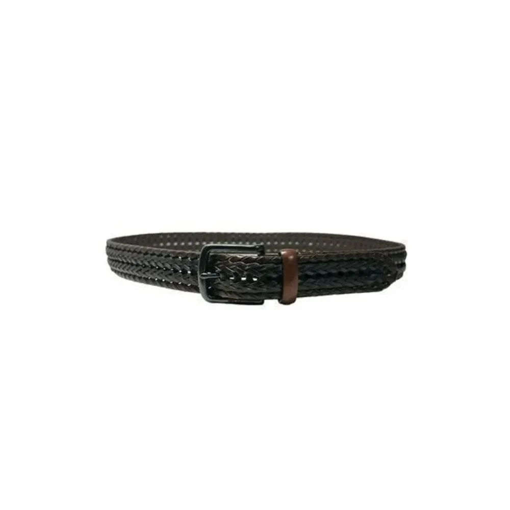Columbia Hand Laced Black/Brown Woven Belt, Men's Large 38 40‎ Casual Business